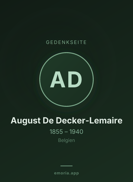 Gedenkportrait von August De Decker-Lemaire