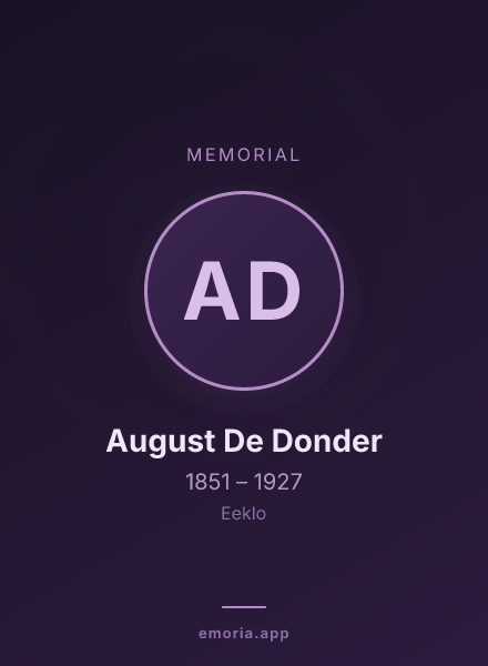 Memorial portrait of August De Donder