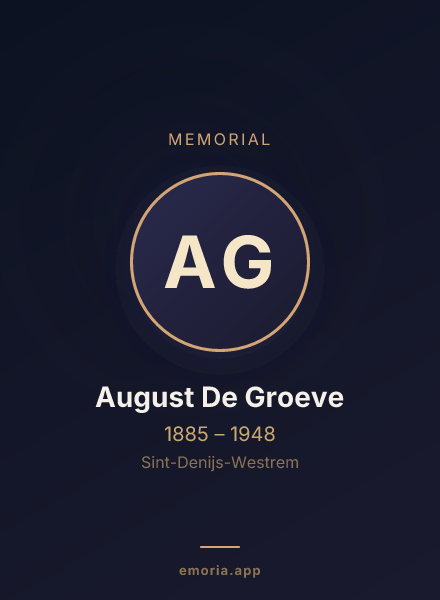 Memorial portrait of August De Groeve