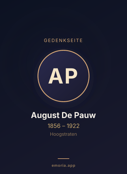 Gedenkportrait von August De Pauw