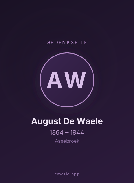 Gedenkportrait von August De Waele