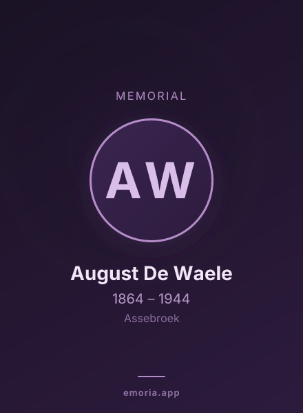 Memorial portrait of August De Waele