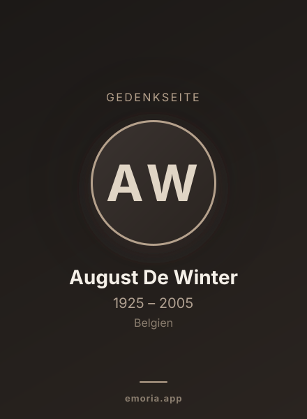 Gedenkportrait von August De Winter