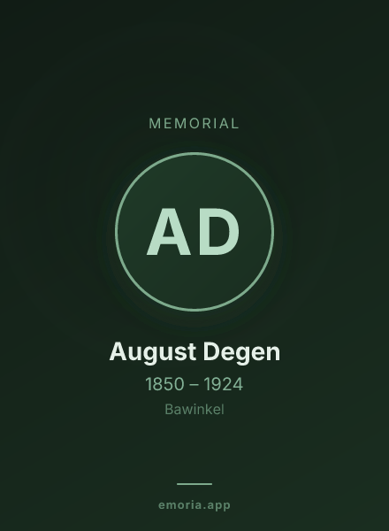 Memorial portrait of August Degen