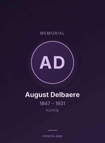 Memorial portrait of August Delbaere