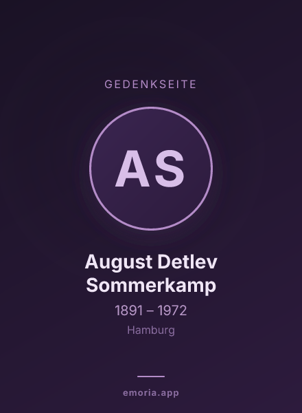 Gedenkportrait von August Detlev Sommerkamp