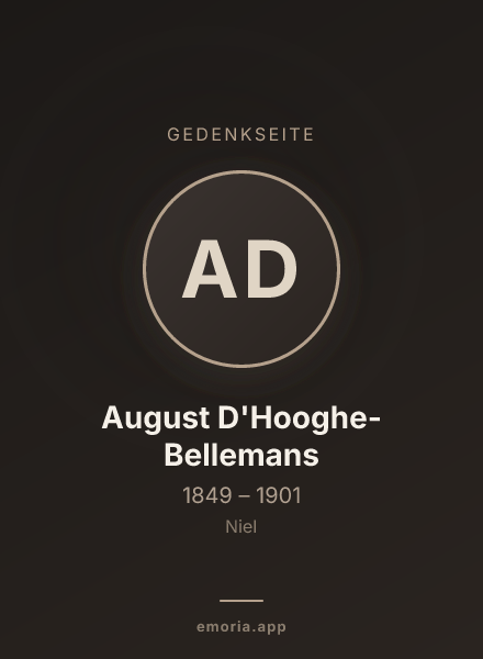 Gedenkportrait von August D'Hooghe-Bellemans