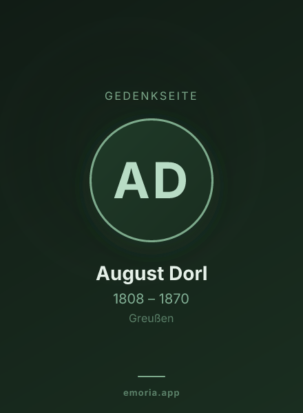 Gedenkportrait von August Dorl