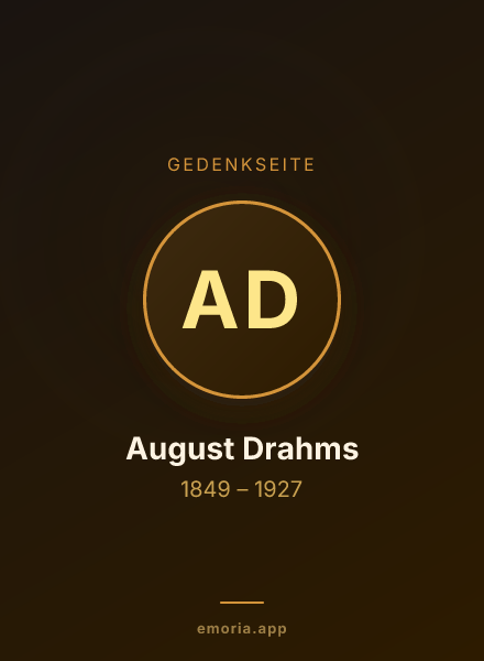Gedenkportrait von August Drahms