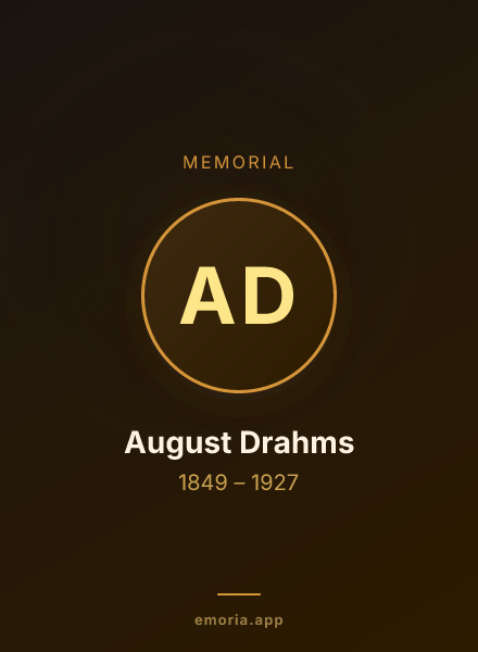 Memorial portrait of August Drahms