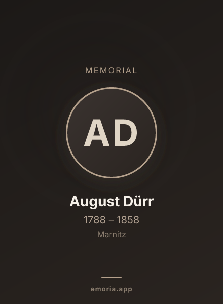 Memorial portrait of August Dürr