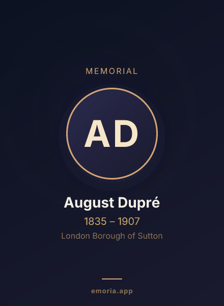 Memorial portrait of August Dupré