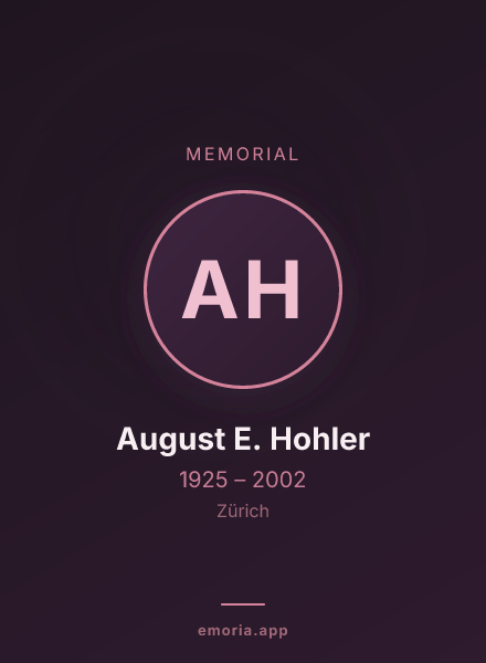 Memorial portrait of August E. Hohler