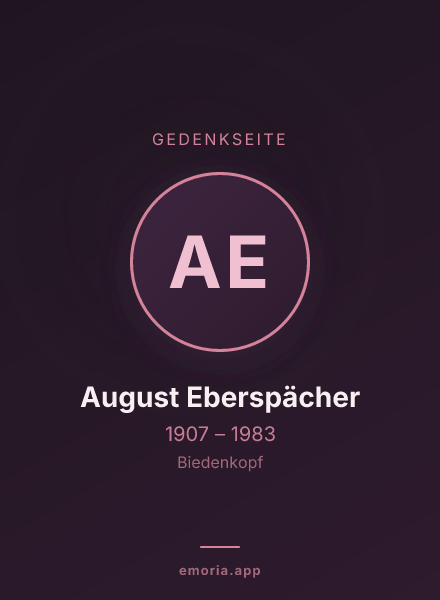Gedenkportrait von August Eberspächer