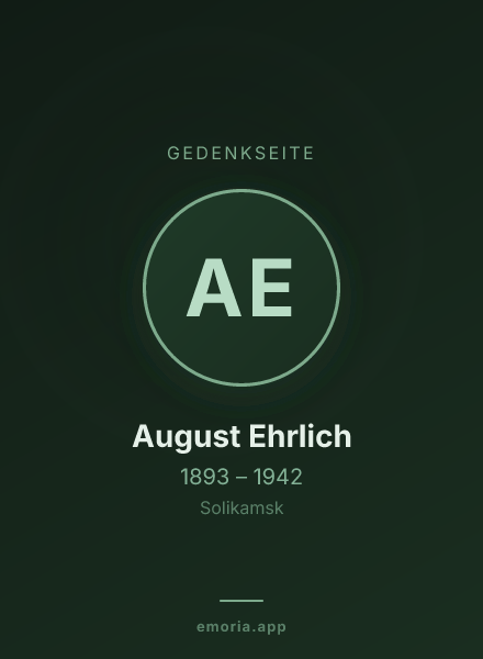 Gedenkportrait von August Ehrlich