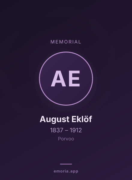 Memorial portrait of August Eklöf
