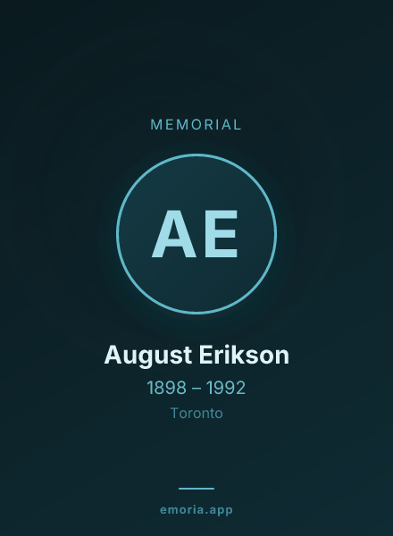 Memorial portrait of August Erikson
