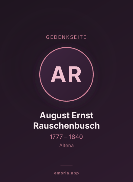 Gedenkportrait von August Ernst Rauschenbusch