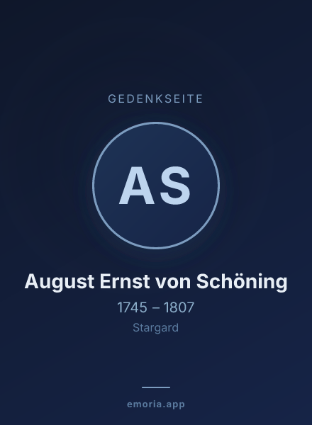 Gedenkportrait von August Ernst von Schöning