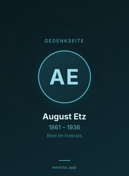 Gedenkportrait von August Etz