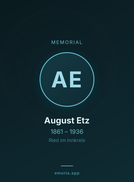 Memorial portrait of August Etz
