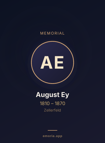Memorial portrait of August Ey