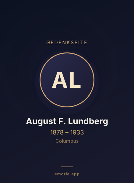 Gedenkportrait von August F. Lundberg