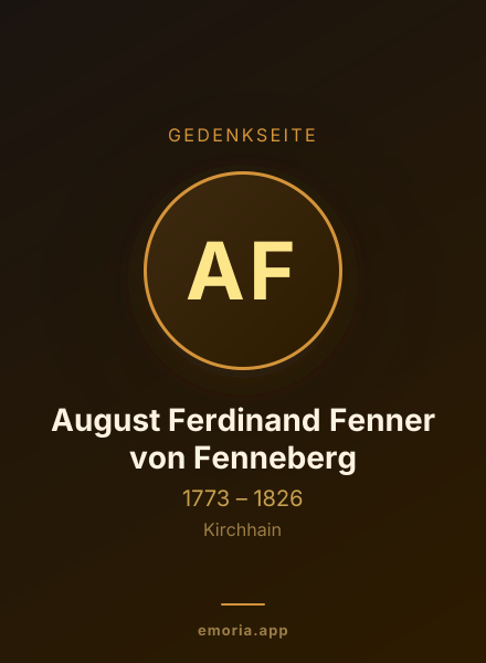 Gedenkportrait von August Ferdinand Fenner von Fenneberg