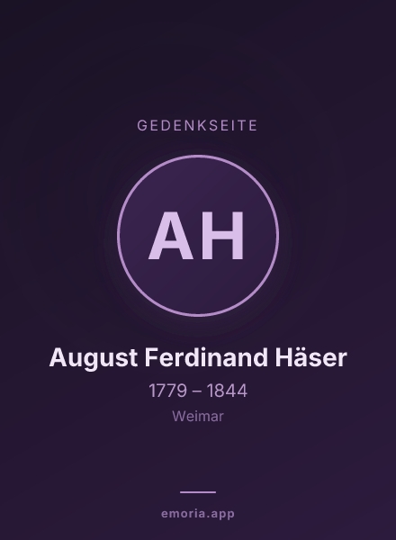 Gedenkportrait von August Ferdinand Häser