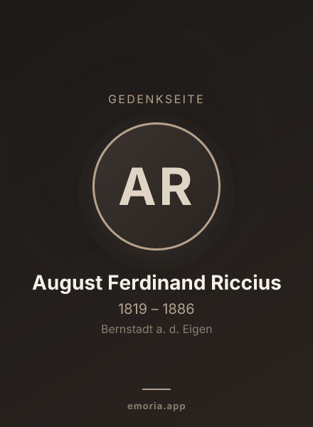 Gedenkportrait von August Ferdinand Riccius