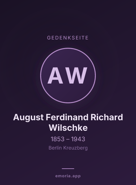 Gedenkportrait von August Ferdinand Richard Wilschke