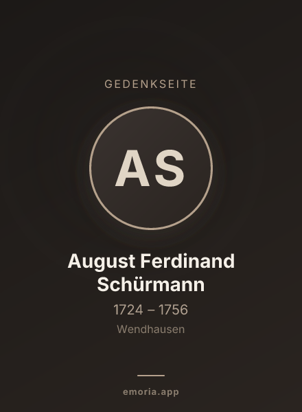 Gedenkportrait von August Ferdinand Schürmann