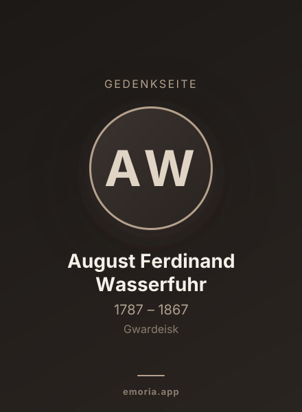 Gedenkportrait von August Ferdinand Wasserfuhr