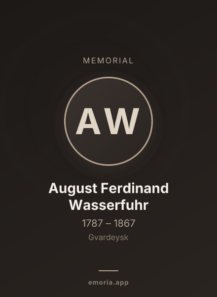 Memorial portrait of August Ferdinand Wasserfuhr