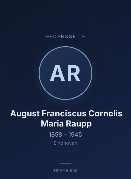 Gedenkportrait von August Franciscus Cornelis Maria Raupp