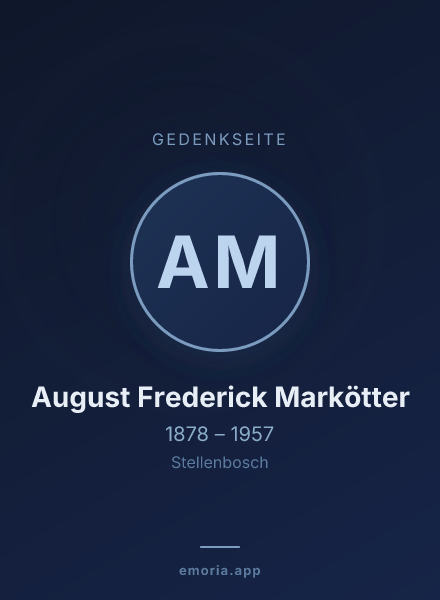 Gedenkportrait von August Frederick Markötter