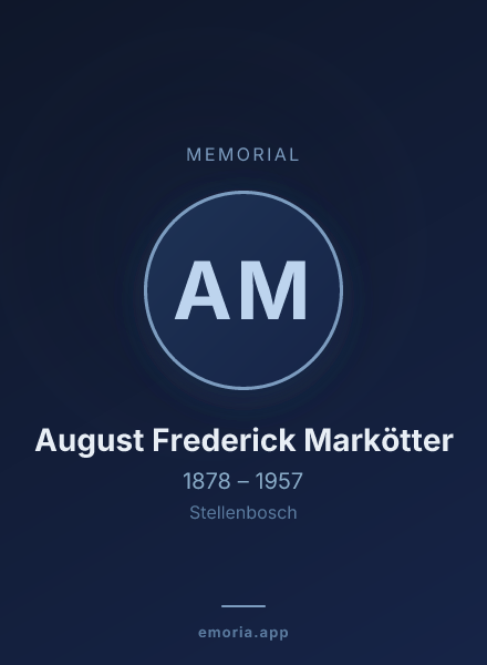 Memorial portrait of August Frederick Markötter