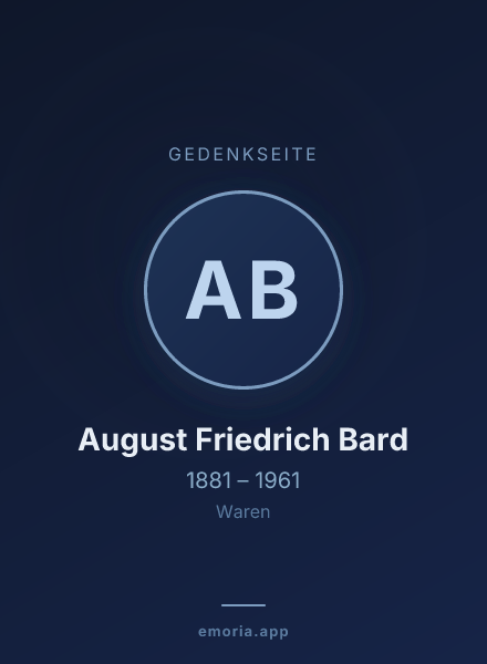 Gedenkportrait von August Friedrich Bard