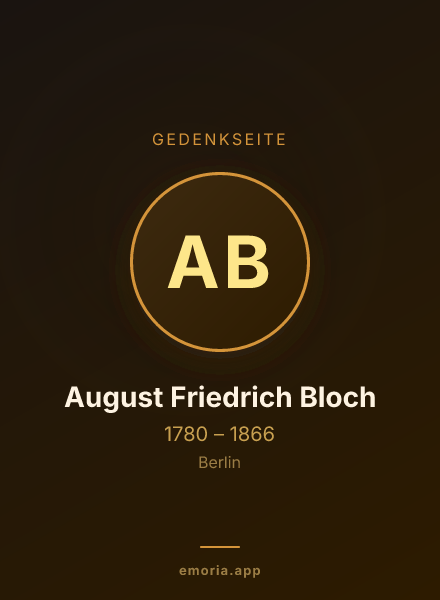 Gedenkportrait von August Friedrich Bloch