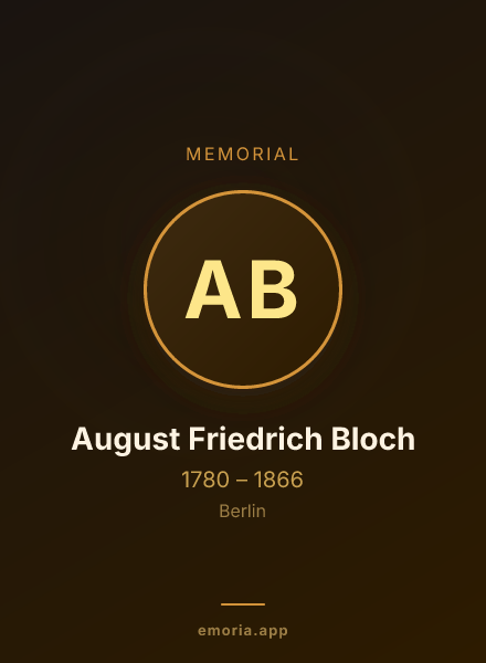 Memorial portrait of August Friedrich Bloch
