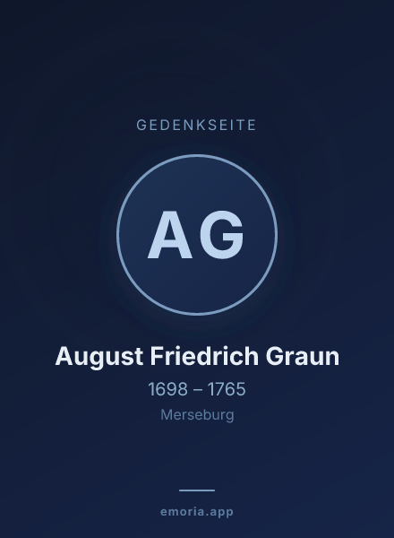 Gedenkportrait von August Friedrich Graun