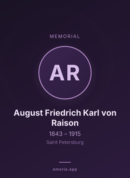 Memorial portrait of August Friedrich Karl von Raison