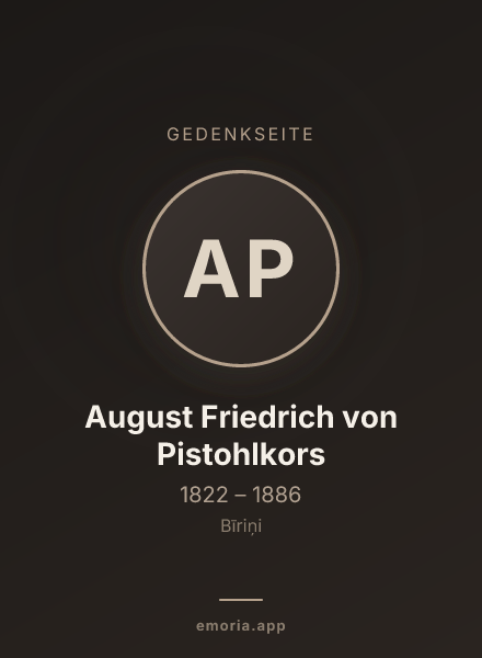 Gedenkportrait von August Friedrich von Pistohlkors
