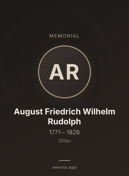 Memorial portrait of August Friedrich Wilhelm Rudolph