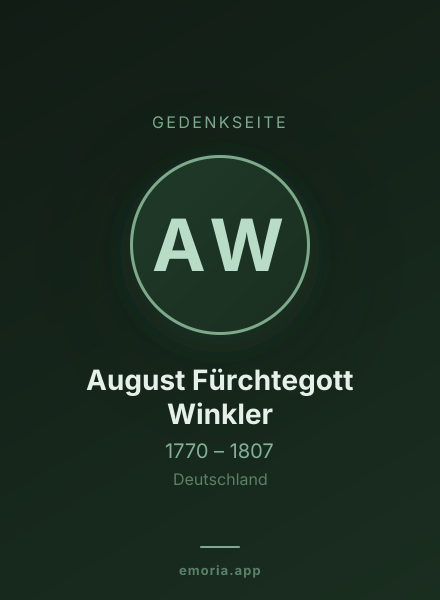 Gedenkportrait von August Fürchtegott Winkler