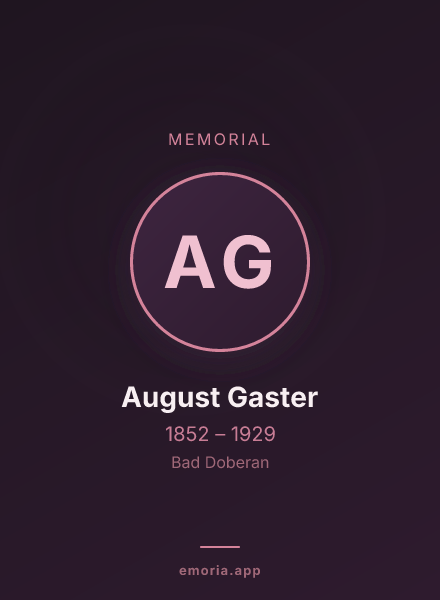 Memorial portrait of August Gaster