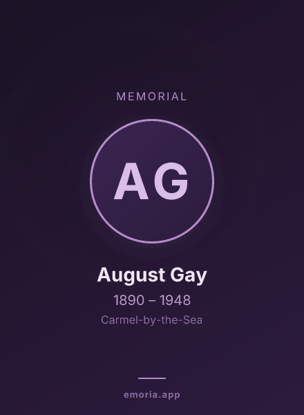 Memorial portrait of August Gay