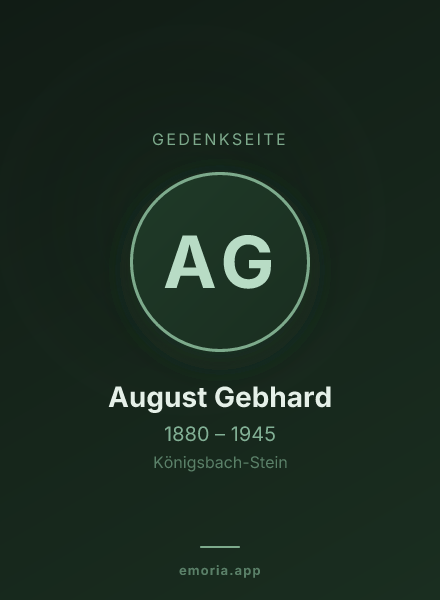 Gedenkportrait von August Gebhard