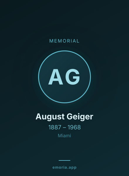 Memorial portrait of August Geiger