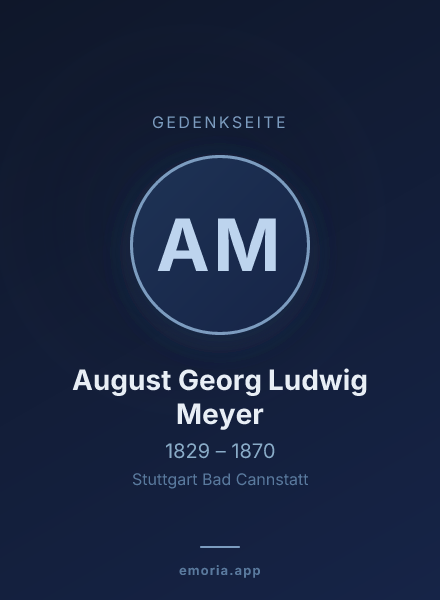 Gedenkportrait von August Georg Ludwig Meyer